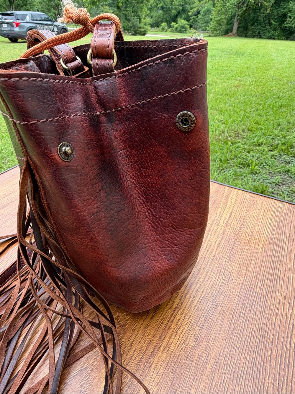 Genuine Leather Fringe Crossbody Bag Brown Boho Western Festival Purse - Picture 12 of 15